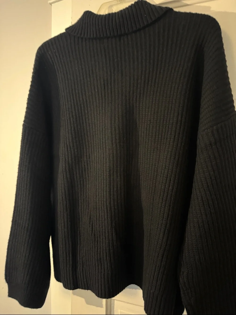 Quince Black Cable-Knit Button Cardigan Sweater - Picture 6 of 6